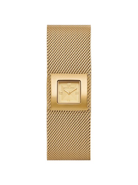 Petite Georgie Gold-Tone Mesh Watch michael kors petite georgie gold tone mesh watch