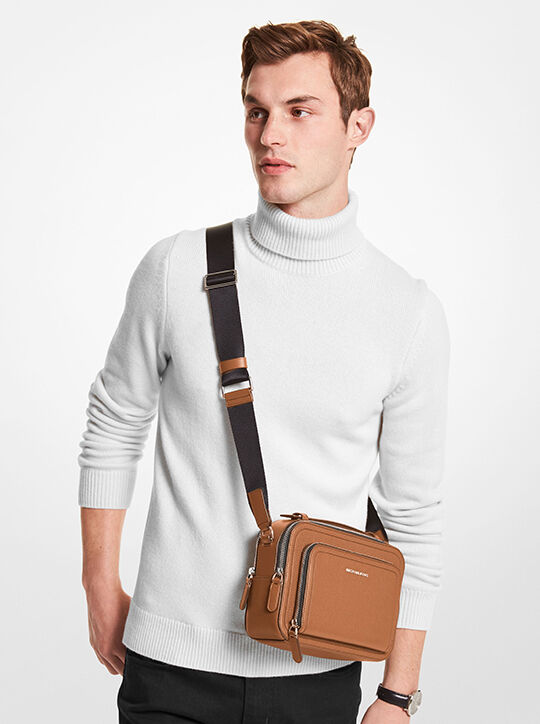 michael kors hudson pebbled leather crossbody bag