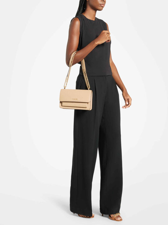 michael kors حقيبة كتف كلير كبيرة من الجلد المحبب قابلة للتحويل