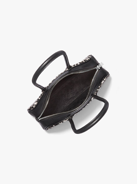 michael kors حقيبة لولو صغيرة من شعر العجل بطبعة جلد الفهد