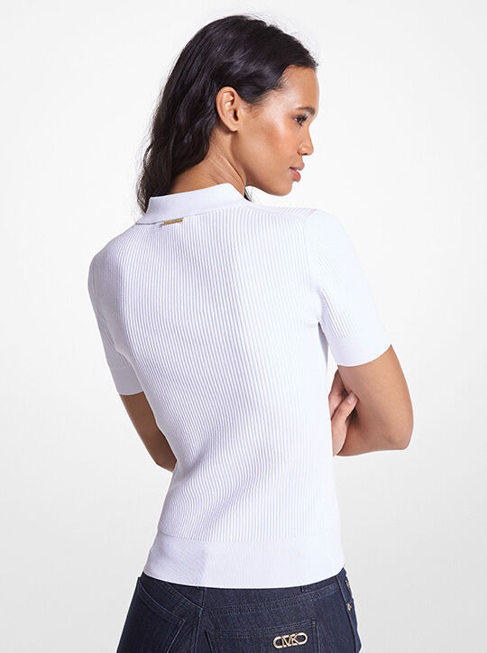 Ribbed Stretch Knit Polo Shirt michael kors ribbed stretch knit polo shirt