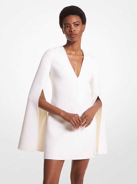 Double Face Cashgora Slit-Sleeve Dress, POWDER BLUSH | Michael