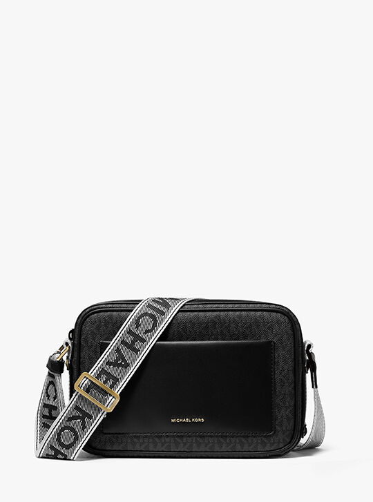 Maeve Large Signature Logo Crossbody Bag, BLACK | Michael Kors KWT