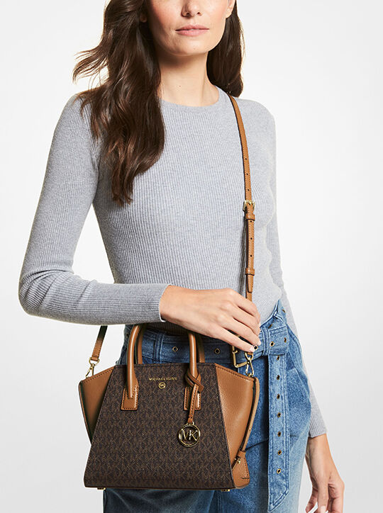 Avril Small Logo Top-Zip Satchel michael kors avril small logo top zip satchel