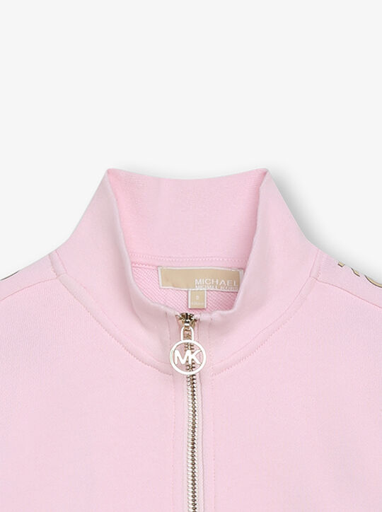 michael kors logo tape cotton fleece track jacket