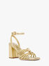 michael kors astra metallic leather sandal