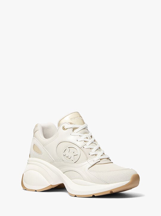 Zuma Leather and Nylon Trainer, PL GLD MULTI | Michael Kors KWT
