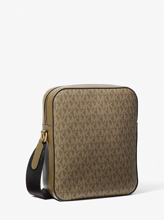 michael kors hudson mini signature logo flight bag