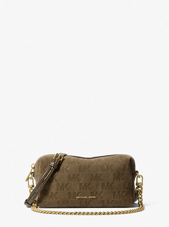 Bryant Small Logo Embossed Suede Convertible Crossbody Bag michael kors bryant small logo embossed suede convertible crossbody bag
