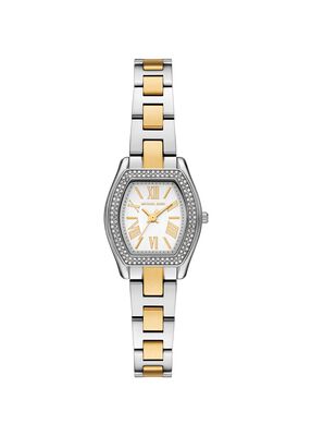 michael kors petite chelsea pav  two tone watch