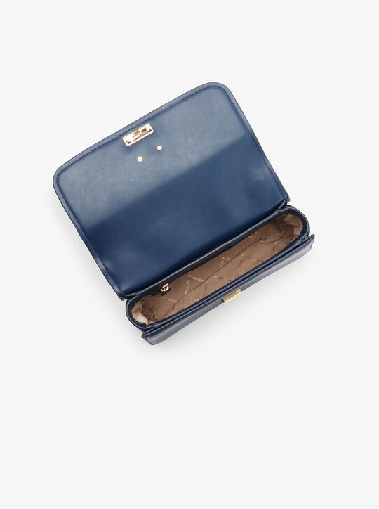 michael kors delancey medium leather crossbody satchel