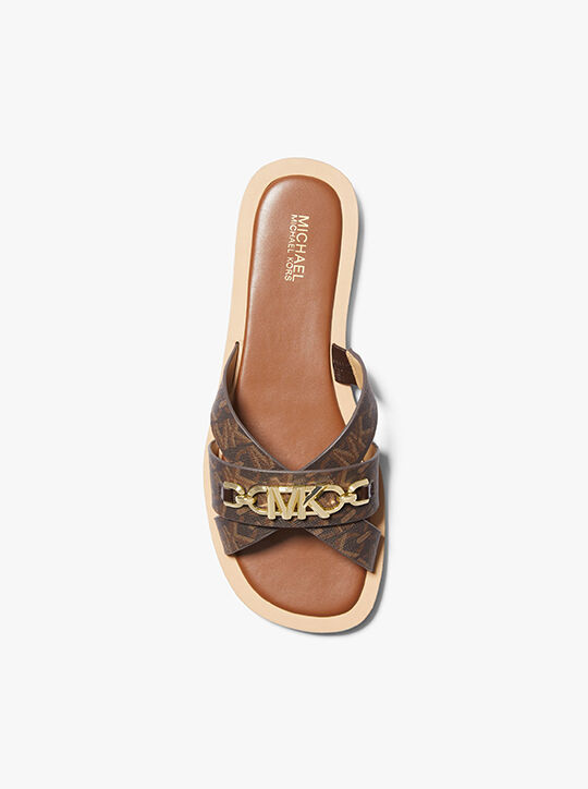 Tiffanie Empire Signature Logo Slide Sandal michael kors tiffanie empire signature logo slide sandal