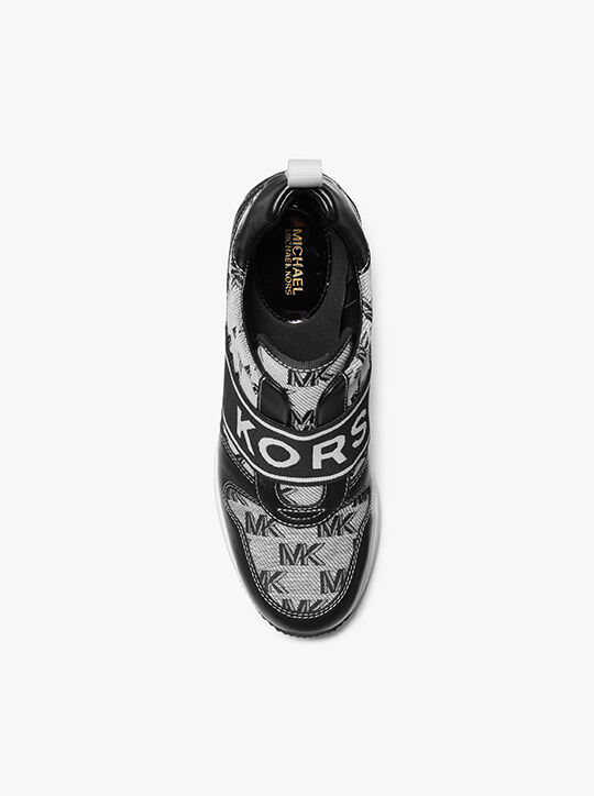 Maven Leather and Logo Jacquard Slip-On Trainer michael kors maven leather and logo jacquard slip on trainer