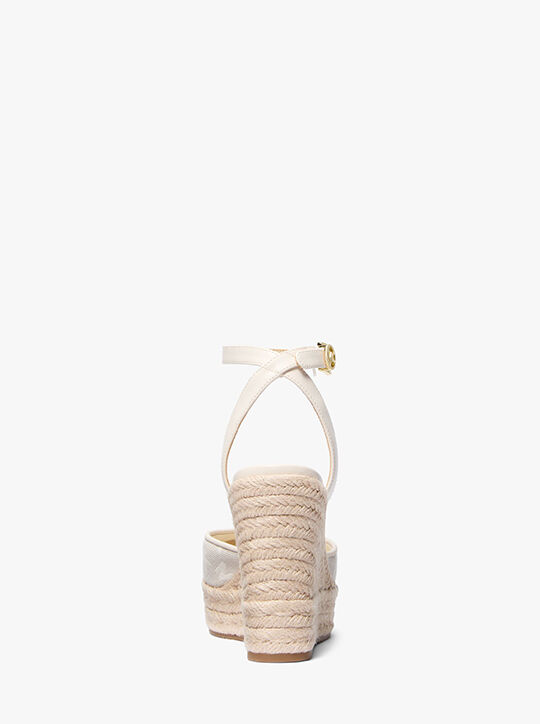 michael kors larissa logo jacquard espadrille wedge