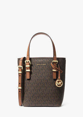 michael kors quinn extra small signature logo and leather convertible tote bag