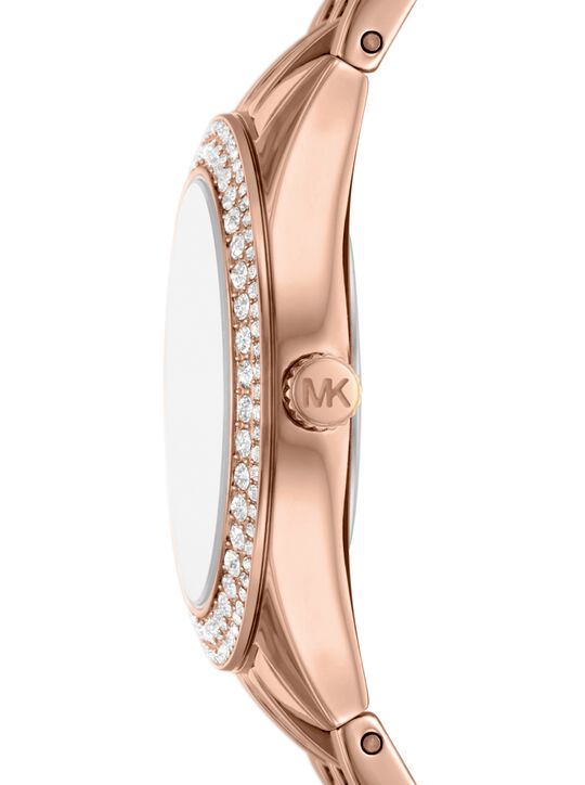 michael kors mini harlowe pav  rose gold tone watch