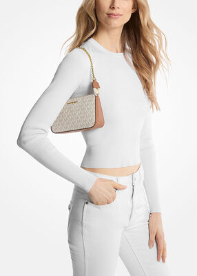 michael kors jet set medium signature logo pochette