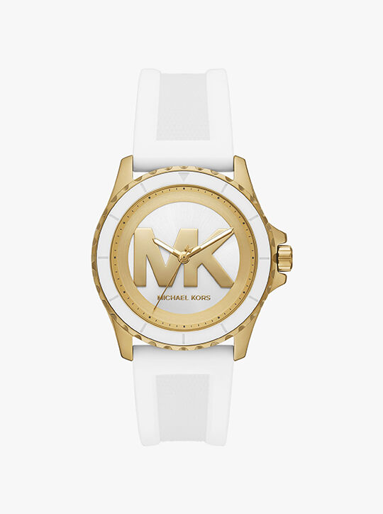 ساعة إيفرست كبيرة الحجم باللون الذهبي والسيليكون michael kors ساعة إيفرست كبيرة الحجم باللون الذهبي والسيليكون