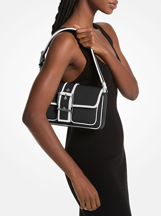 michael kors colby medium two tone neoprene shoulder bag