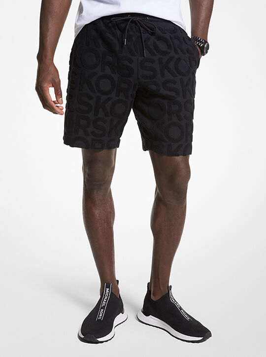 Logo Terry Cotton Blend Shorts michael kors logo terry cotton blend shorts