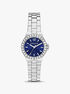 Mini Lennox Pavé Silver-Tone Watch michael kors mini lennox pav silver tone watch