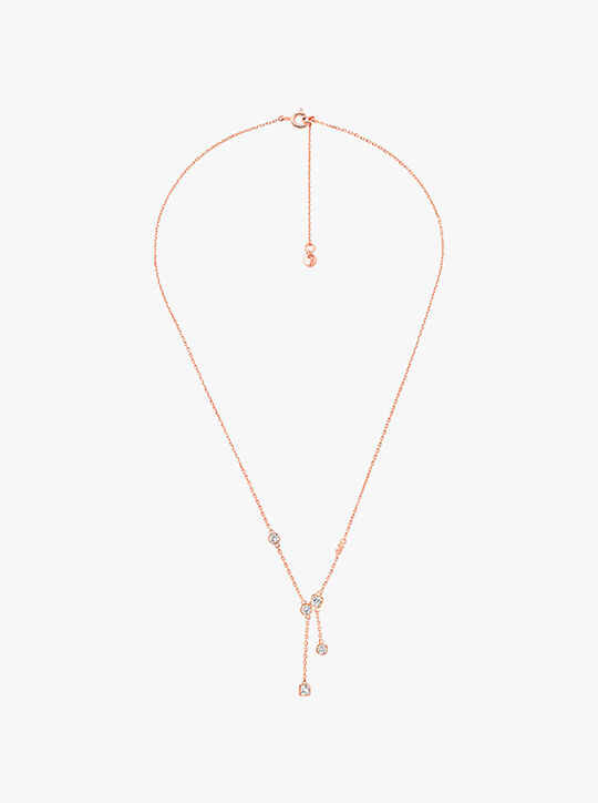 Precious Metal-Plated Sterling Silver Bezel Necklace michael kors precious metal plated sterling silver bezel necklace