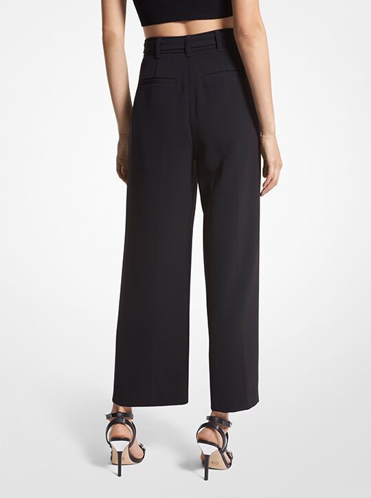 Cropped Stretch Twill Belted Pants michael kors cropped stretch twill belted pants