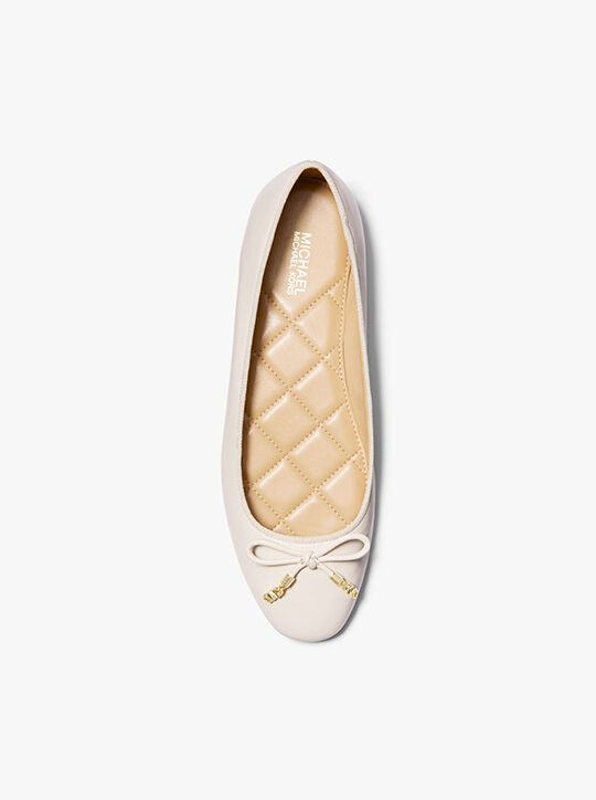 michael kors nori leather ballet flat