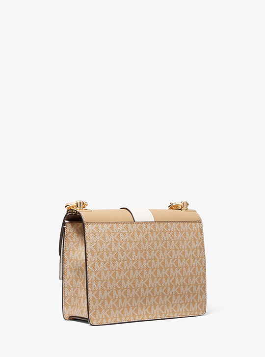 goldenMM♡ Greenwich Small Color-Block Logo and Saffiano Leather Crossbody