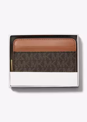 michael kors jet set small signature logo zip around card case