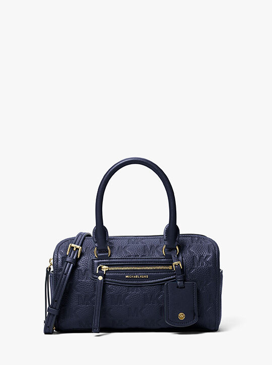 Jet Set Travel Extra-Small Logo Embossed Leather Duffel Crossbody Bag michael kors jet set travel extra small logo embossed leather duffel crossbody bag