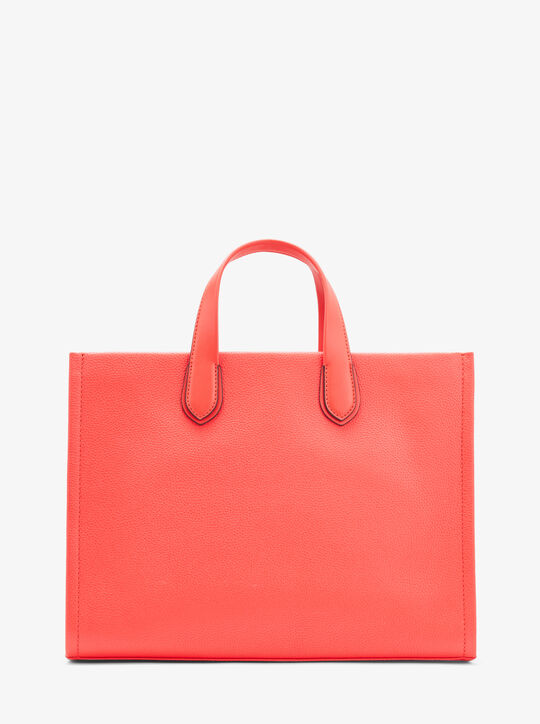 michael kors حقيبة جيجي الجلدية الكبيرة المنقوشة