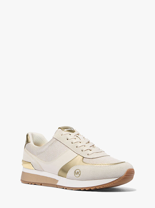 Andi Metallic Mesh and Leather Trainer michael kors andi metallic mesh and leather trainer