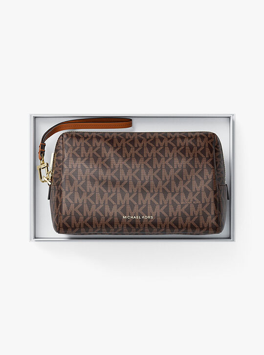 Zadie Large Signature Logo Cosmetic Wristlet michael kors zadie large signature logo cosmetic wristlet