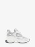 michael kors zuma metallic and glitter chain mesh trainer