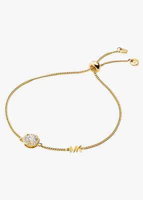 michael kors 14k gold plated sterling silver halo slider bracelet