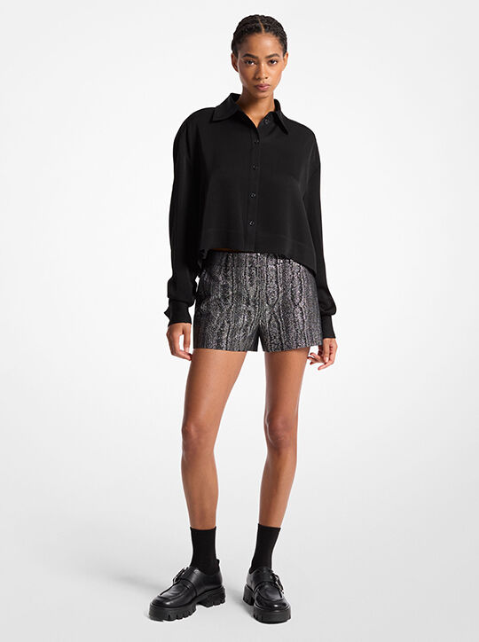 michael kors metallic moir  shorts