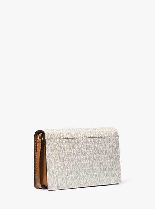 Jet Set Medium Signature Logo Front-Flap Crossbody Bag, VANILLA
