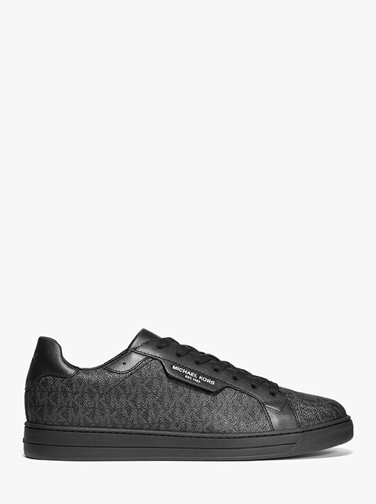 Keating Logo and Leather Sneaker michael kors keating logo and leather sneaker