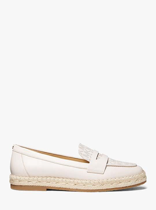 Lennon Leather and Signature Logo Espadrille michael kors lennon leather and signature logo espadrille