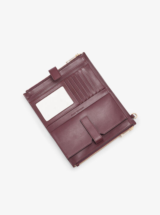 michael kors jet set metallic logo jacquard wristlet