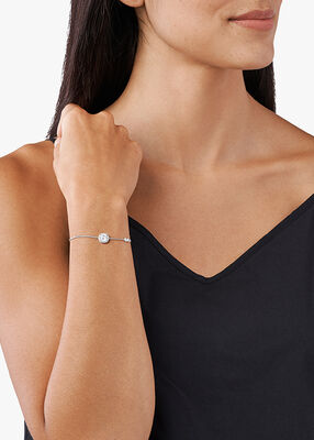michael kors precious metal plated sterling silver logo slider bracelet