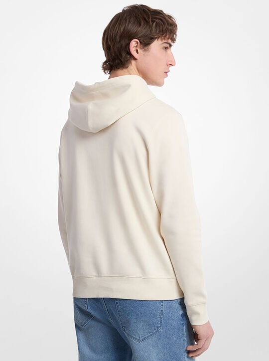 michael kors embossed logo cotton blend hoodie