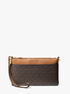 michael kors jet set medium signature logo wristlet