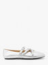 michael kors indy flex crackled metallic leather ballet flat