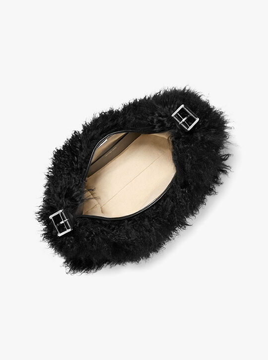 michael kors حقيبة كتف نوليتا هوبو كبيرة من جلد الغنم