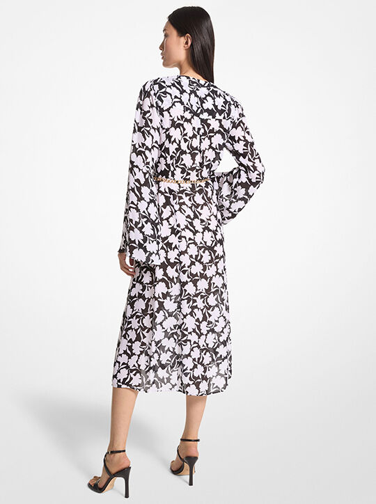 فستان جورجيت ميدي بنقشة الزهور michael kors فستان جورجيت ميدي بنقشة الزهور