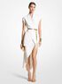 michael kors double faced crepe wool sleeveless wrap jacket