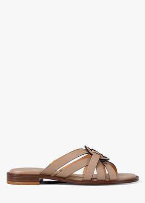 michael kors erika leather slide sandal