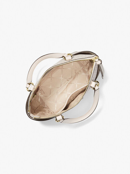 حقيبة سوليفان صغيرة معدنية بشعار الماركة والسحاب العلوي michael kors حقيبة سوليفان صغيرة معدنية بشعار الماركة والسحاب العلوي